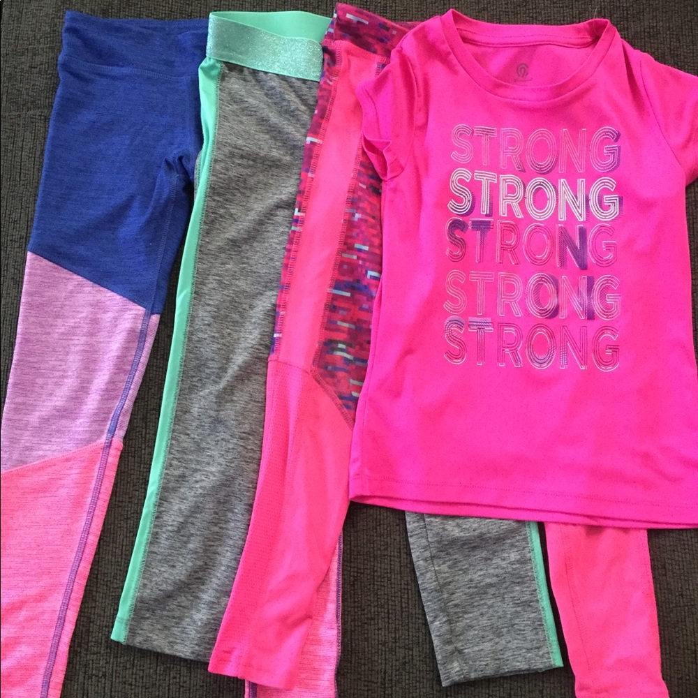 Girls Champion and Cat and Jack work out clothes